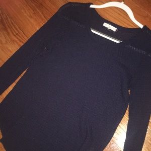 textured navy long sleeve from urban